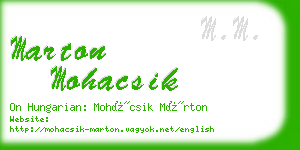 marton mohacsik business card